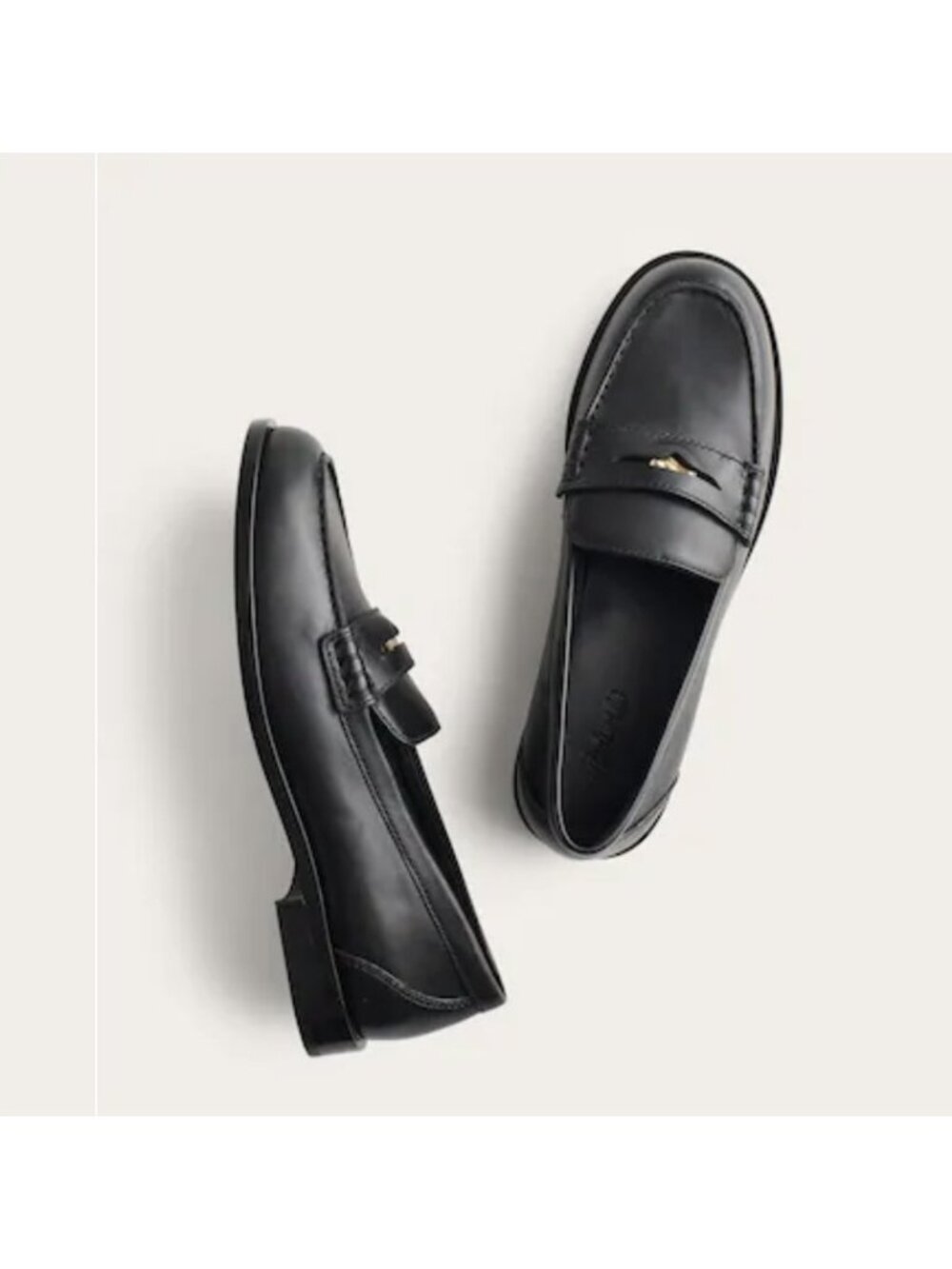 Madewell Grayson Penny Loafer True Black Leather Gold Penny Size 7 New With Tags
